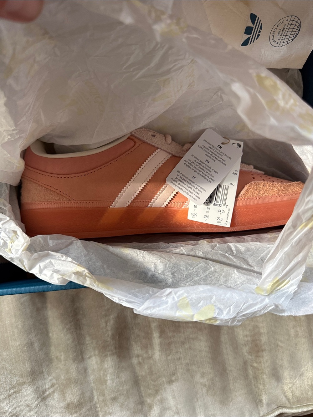 Bad Bunny adidas Pink Low-Profile Sneakers with White Stripes
